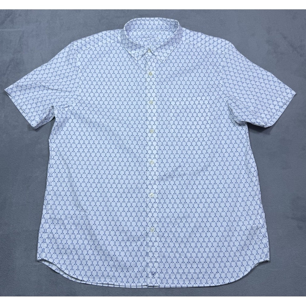 Vineyard Vines Shirt Mens L Performance Cotton Golf Club All Over Print Brrr Dad